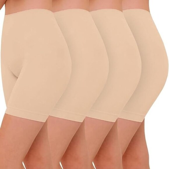 Women's 4 Pack Slip Shorts Under Dresses, Seamless Anti Chafing Cotton Short 3XL - Picture 1 of 9